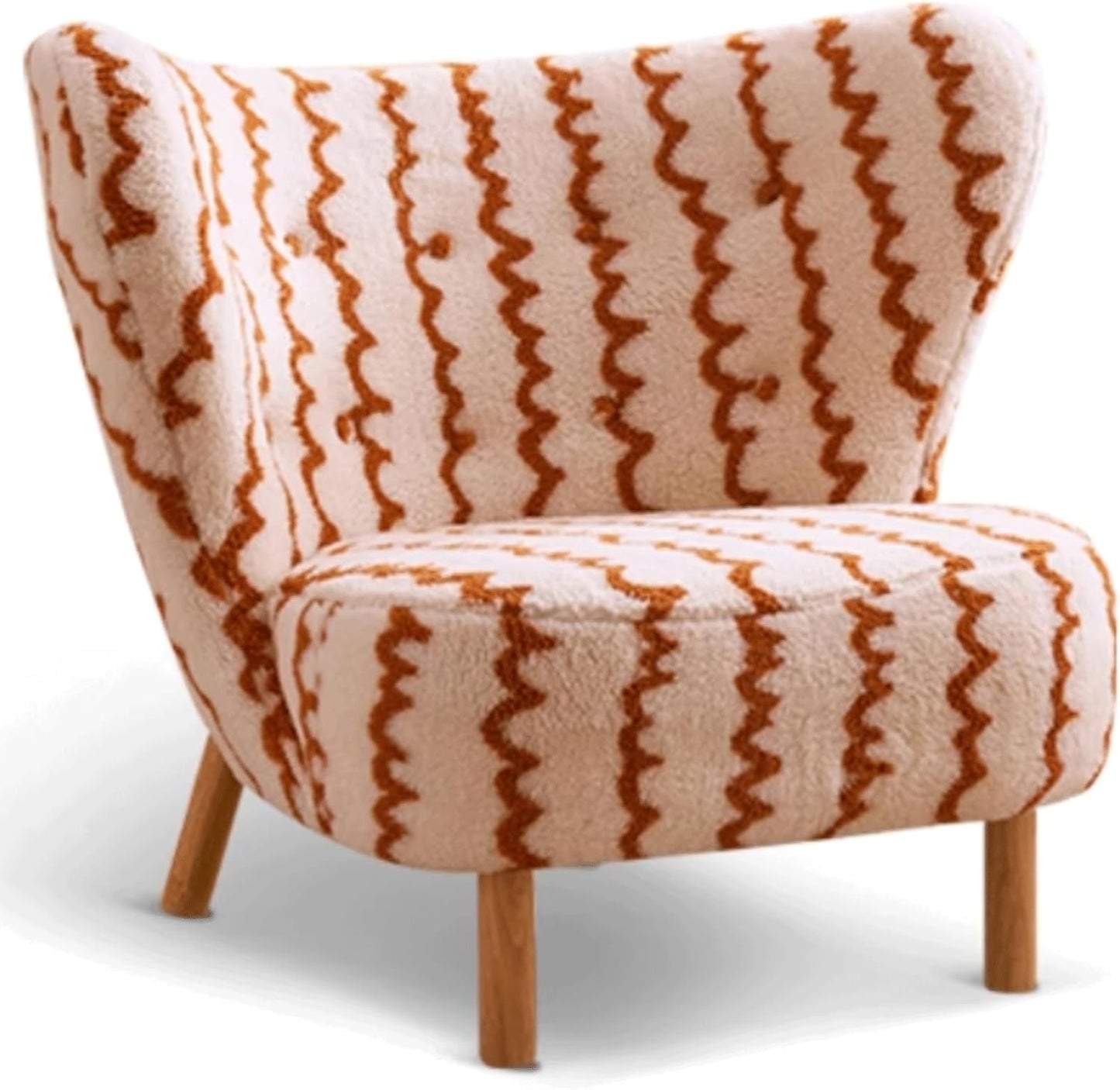 Audara-Floral Fabric Leisure Single Sofa Chair 34 Inch Small-Sized Compact Living Room Chairs with Wrap Around Wingback Chair Furniture Suitable for Bedrooms, Offices, and Hotels