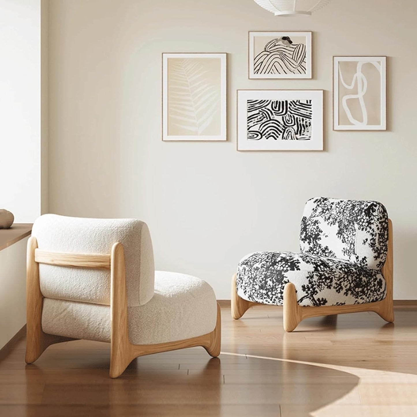 Audara-29 inch Single Person Living Room Chairs, no armrests, high-end Wooden barcalounger Reclaimer, Black Frosted Velvet Fabric, Suitable for lounges, Living Rooms, Balconies and Other Places.