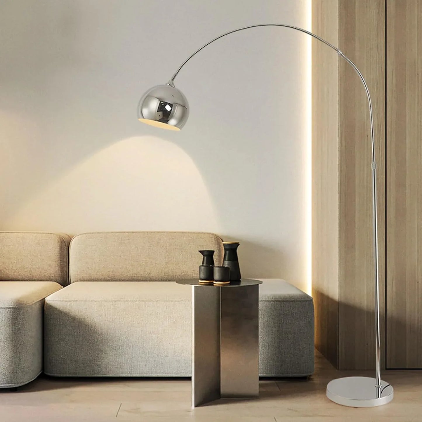 Audara-Creative Remote Control Stepless Dimming Living Room Floor Lamp Single Light Source E26 Retractable Black Metal Standing Lamp Bedroom Study Room Torchiere Dining Room Decoration Lighting Fixture