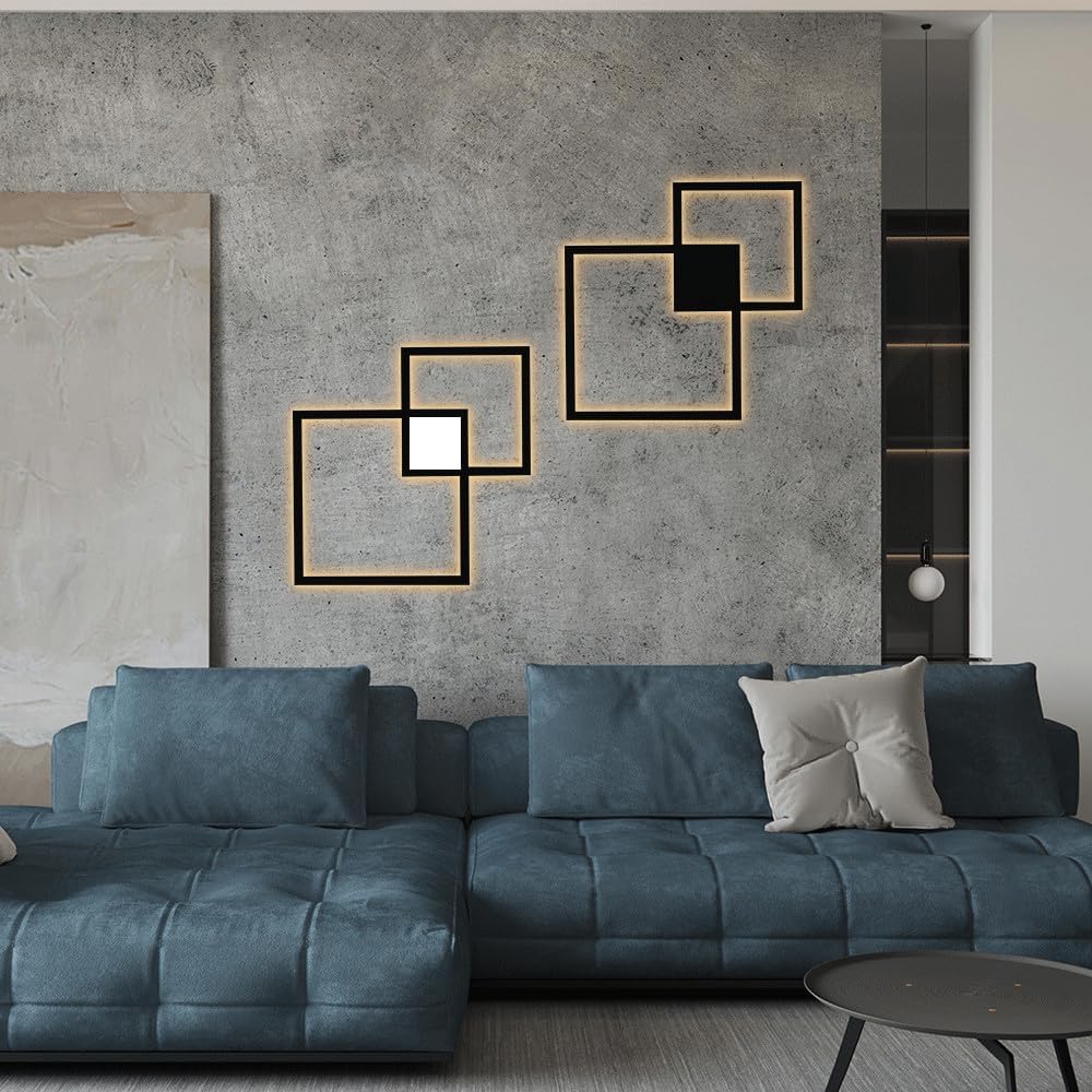 Audara-Simple Stairs Combination Ambience Wall Lamp Corridor Living Room Square Box Wall Lights Crossing Stairs Decorative Sconces Simple Creative LED Mounted Lighting Fixture