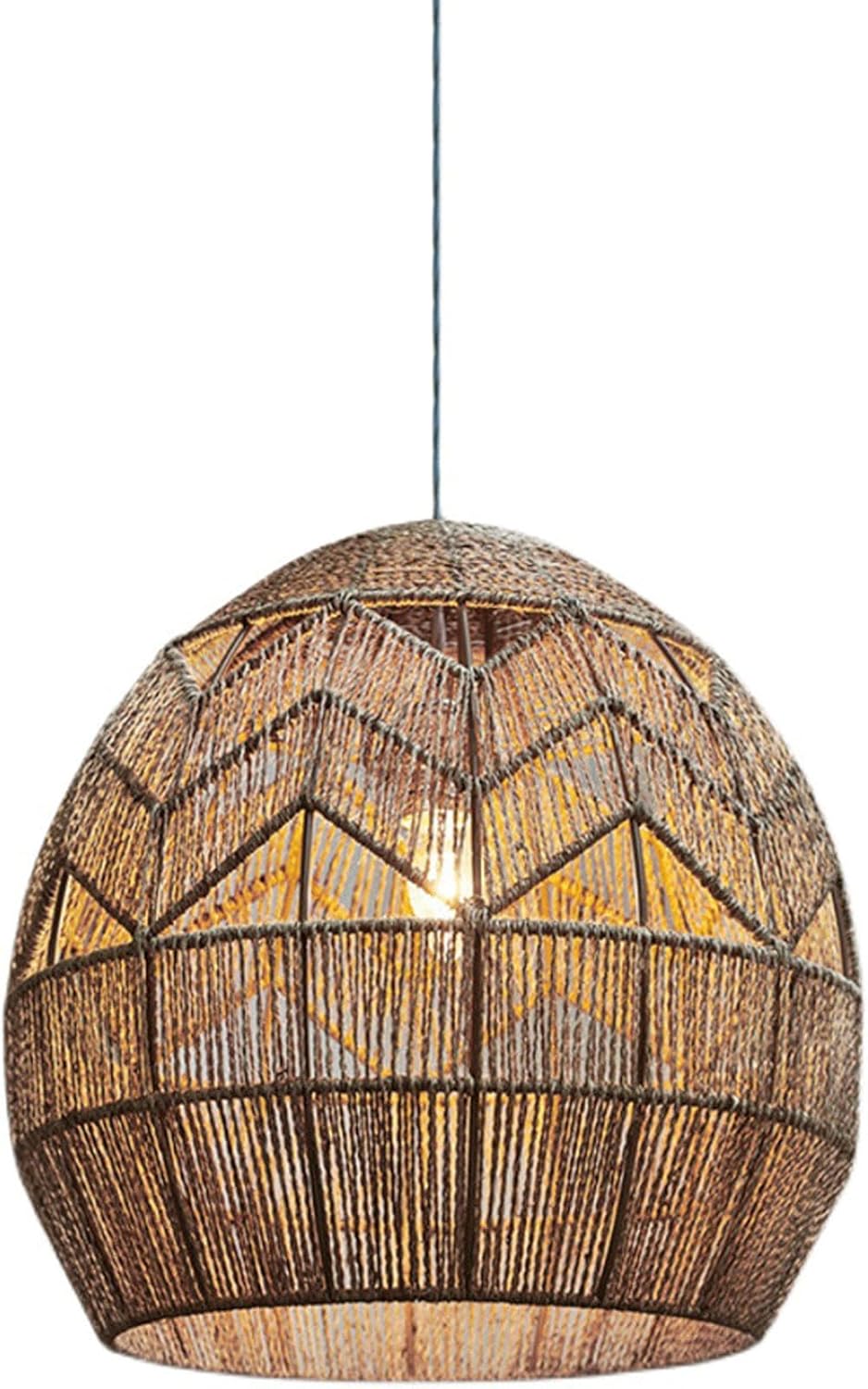 Audara-16-inch Woven Pendant Light Metal Frame Paired With Jute Rope Rustic Yet Sophisticated Appearance Retro Without Appearing Old-fashioned Bohemian, Wabi-sabi, Tropical—a Multi-style Ceiling Light