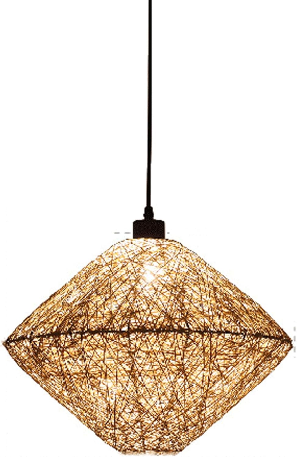 Audara-16in Woven Rattan Pendant Light Bohemian & Wabi-Sabi Style Multi-Functional Ceiling Light Fixture Suitable for Bedrooms, Hotels, Study Rooms, Dining Areas, Entryways, and More Retro Lamp