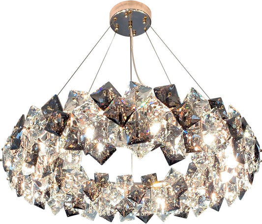 Audara-16-inch Crystal Chandeliers Suitable for Various Spaces Such As Bedrooms, Hotels, and Kitchen Islands Semi-Flush Mount Small Chandeliers for Living Rooms
