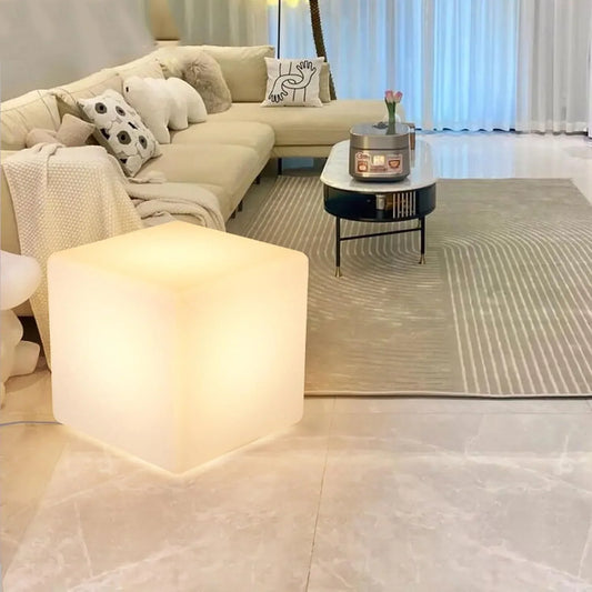 Audara-Creative Ambiance Rectangle Indoor Outdoor Floor Lamp White RGB Remote Dimming Study Office Standing Lamp Bedroom Living Room Balcony Torchiere Villa Restaurant Decoration Lighting Fixture