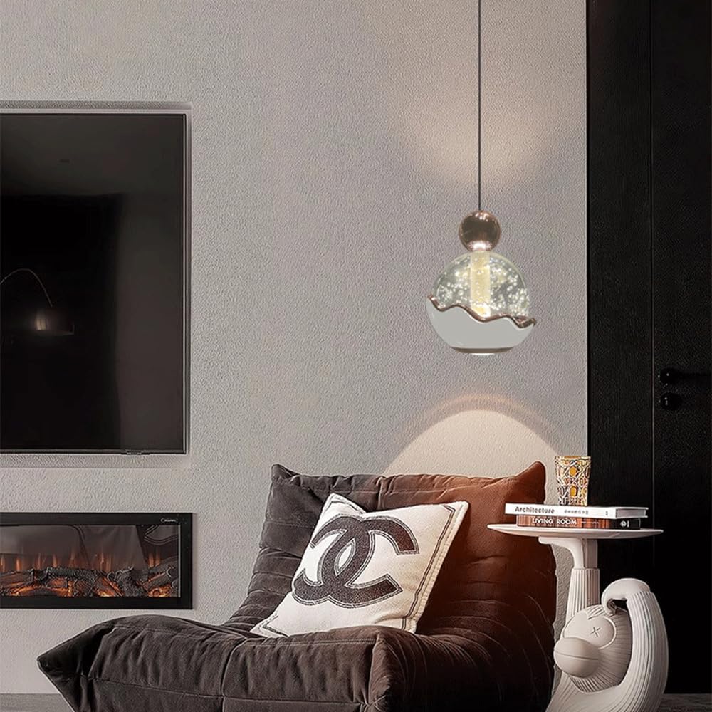 Audara-4-in Crystal Pendant Light, Decorative Lighting Fixture, Bohemian Style, European Minimalist Style, Suitable for Bedrooms, Hotel Entryways, Kitchen Islands, and Other Scenarios.