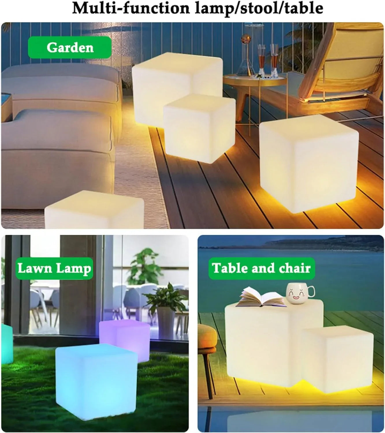 Audara-Creative Ambiance Rectangle Indoor Outdoor Floor Lamp White RGB Remote Dimming Study Office Standing Lamp Bedroom Living Room Balcony Torchiere Villa Restaurant Decoration Lighting Fixture