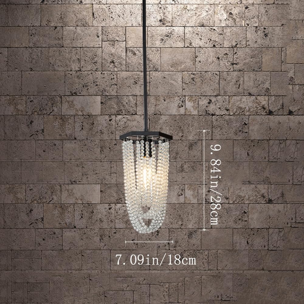 Audara-Crystal Pendant Light, A Modern and Understated Luxury Style 7-inch Pendant Lamp, Suitable for Various Lighting Scenarios Such As Bedrooms, Dining Rooms, Entryways, and Kitchen Islands
