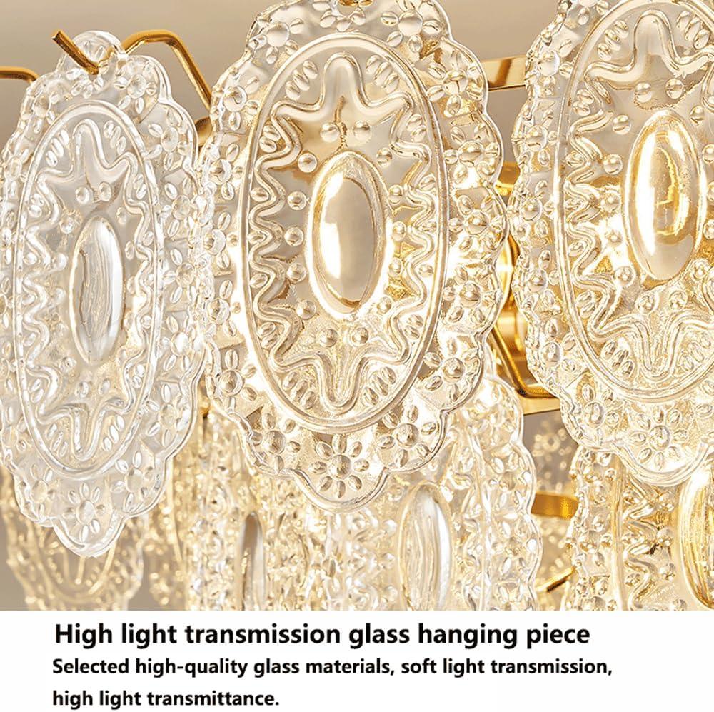 Audara-Light Luxury Creative Glass Pendant Lightled French Iron Living Room Bedroom Lighting Fixturese Eye Protection Three Color Changing Light Restaurant Chandeliers Hotel Cafe And Kids Room HangingLamp