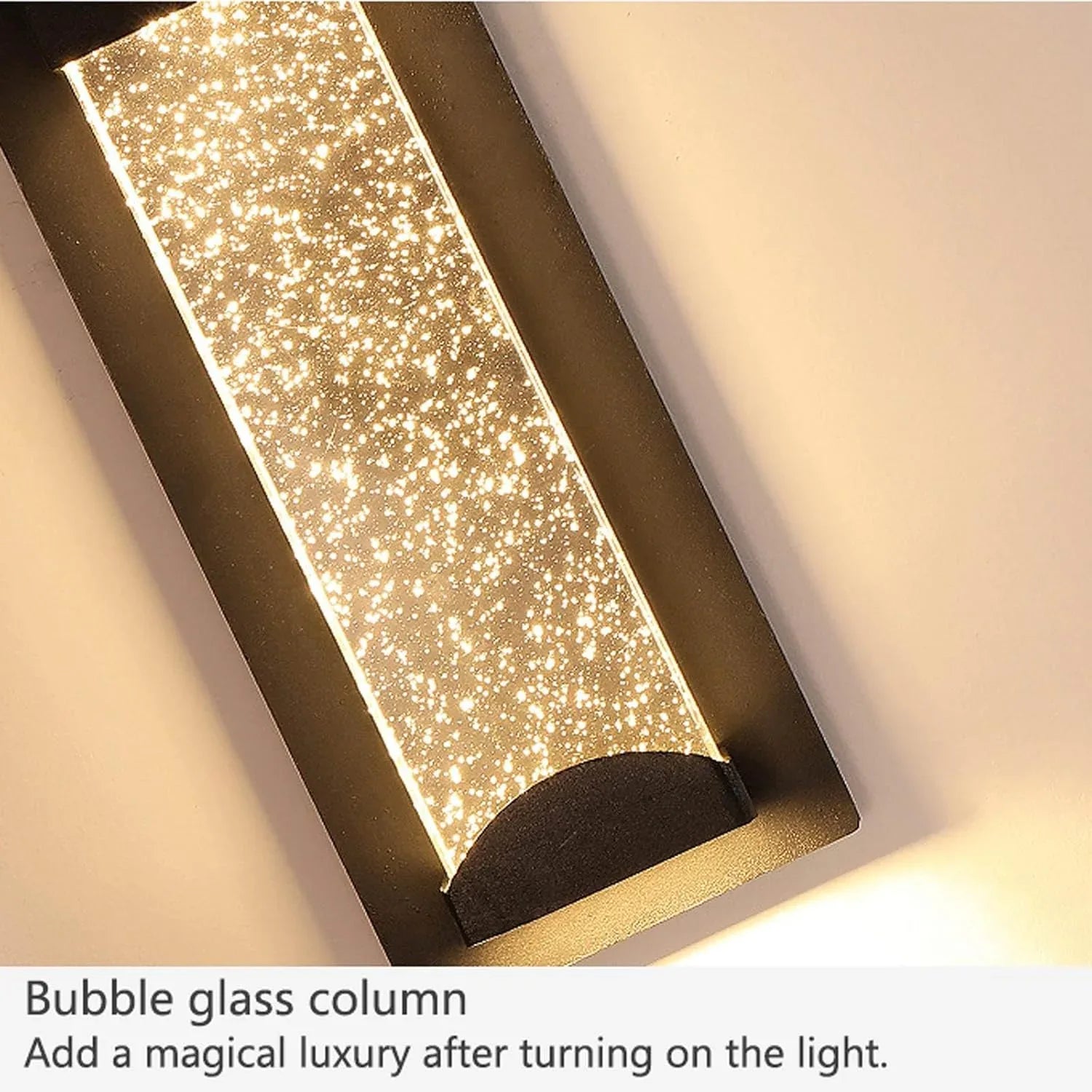 Audara-Black 13.8-inch Outdoor Wall Light LED Crystal Glass Wall Sconces Porch, Hallway, Living Room Wall Lamp Modern Minimalist Wall Mount Light Fixture