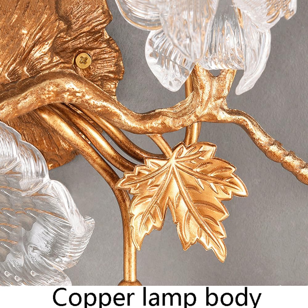 Audara-Postmodern Light Luxury Full Copper Wall Lamp Simple Living Room Background Wall Lights Creative Bedside Lamp Corridor Mounted Luxury Fashion Crystal Lighting Fixture