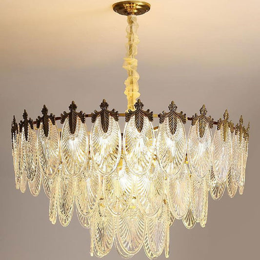 Audara-32-inch Crystal Chandeliers Round-Shaped European Modern Chandeliers Suitable for Living Rooms, Bedrooms, Studies, Dining Rooms, Hotels, Kitchens, and Island Ceiling Lights