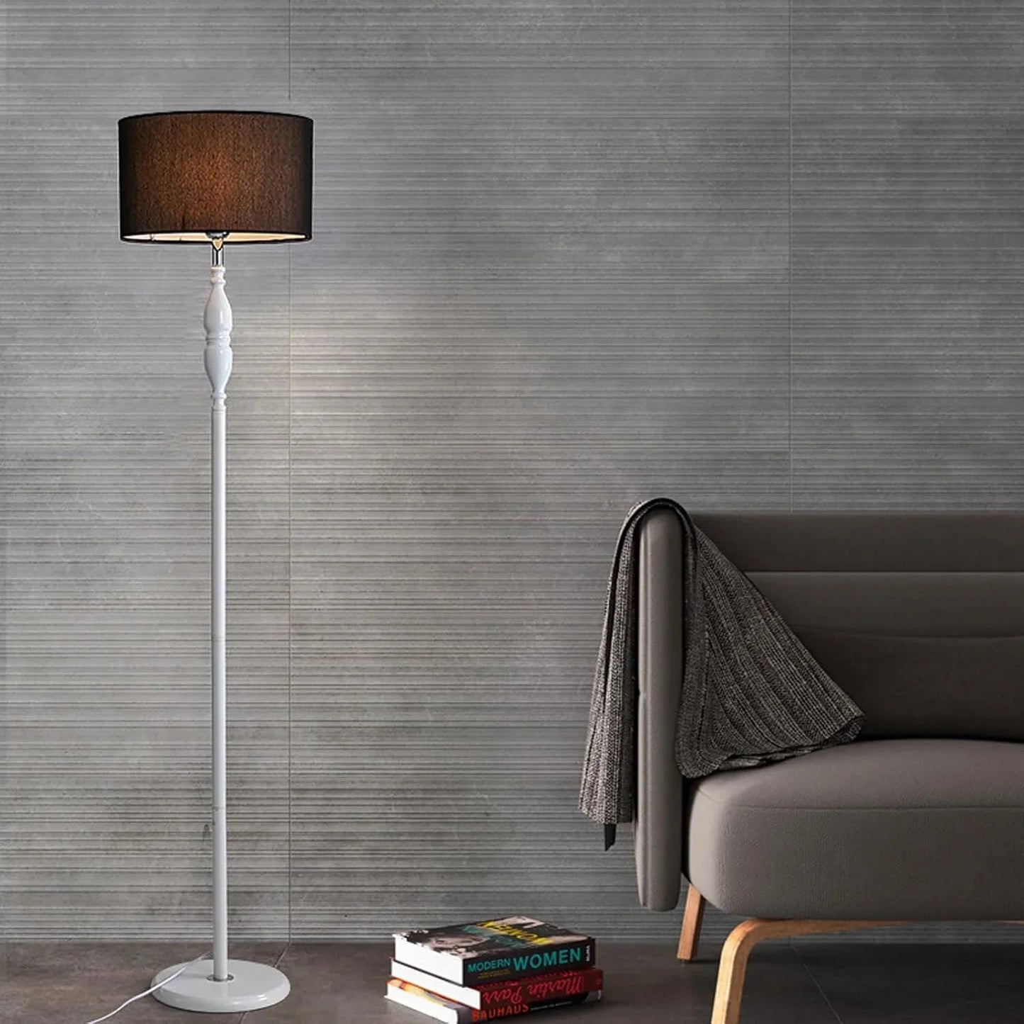 Audara-Personalized Creative Study Office Linen Floor Lamp Single Light Source E26 Bedroom Living Room Sofa Beside Standing Lamp H60in Backdrop Office Torchiere Villa Mall Lighting Fixture