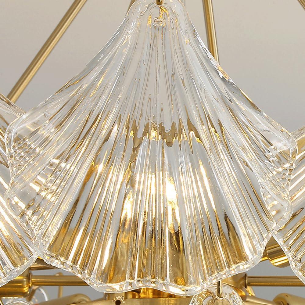 Audara-32-inch Shell-Shaped Crystal Chandeliers Suitable for Installation in Diverse Spaces Such As Bedrooms, Hotels, and Kitchen Islands Glass Chandelier for Living Room Minimalist European Style