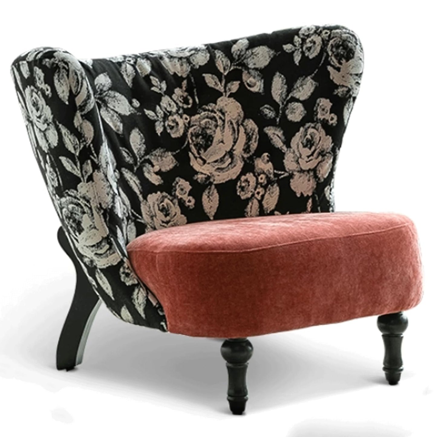 Audara-Floral Fabric Leisure Single Sofa Chair 34 Inch Small-Sized Compact Living Room Chairs with Wrap Around Wingback Chair Furniture Suitable for Bedrooms, Offices, and Hotels