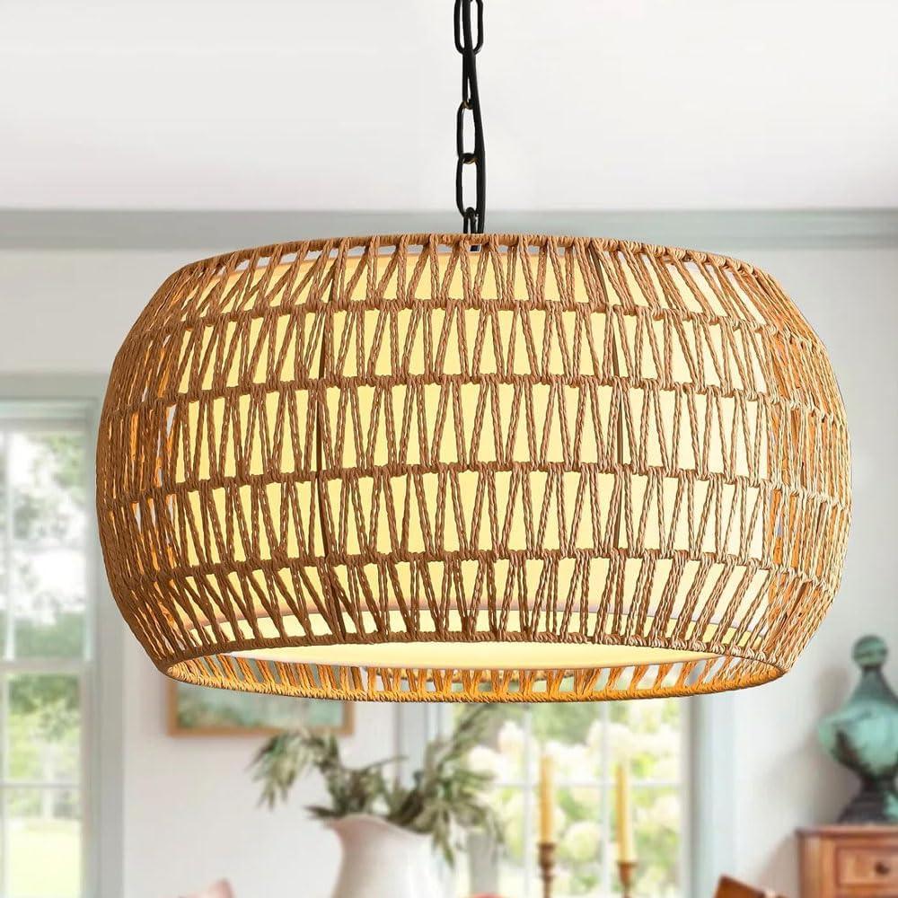 Audara-Bohemian Style Rattan Pendant Light/Chinese Style Chandeliers/Custom Handmade Rattan Hanging Lamp/Home Commercial DecorationLighting Fixture