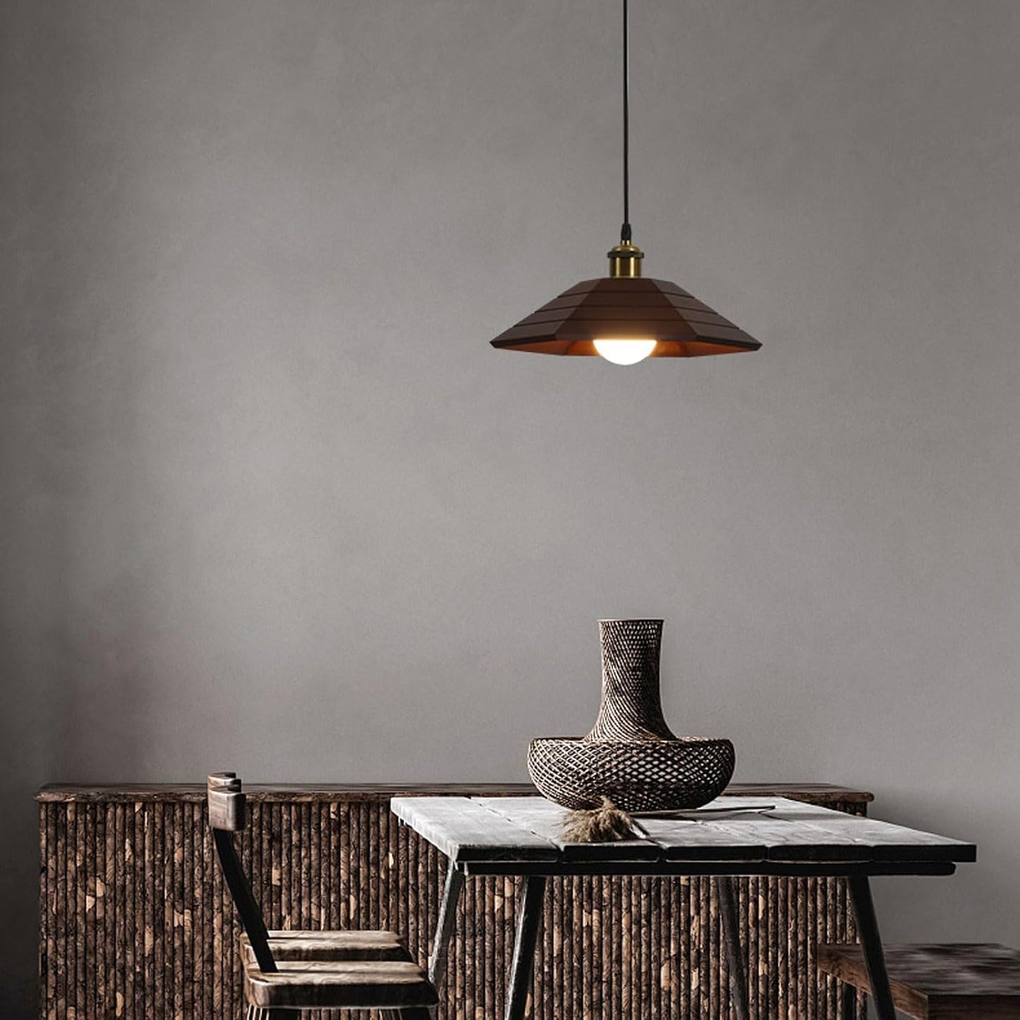 Audara-Creative Eaves Wooden Pendant Light 13in Living Room Hallway Balcony Hanging Lamp Dual Color Available Bedroom Study Room Decor Chandeliers B&B Tea Room Lighting Fixtures