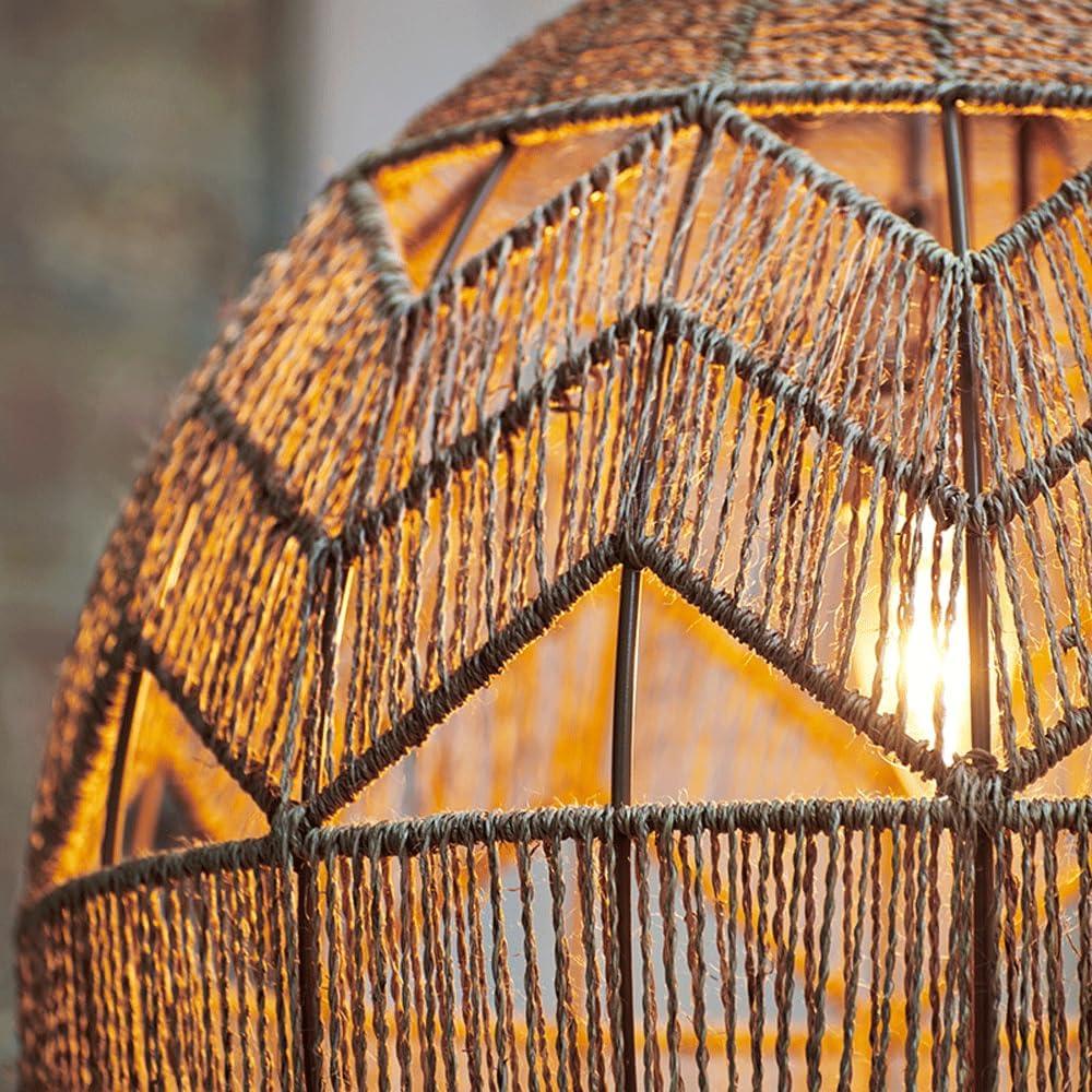 Audara-16-inch Woven Pendant Light Metal Frame Paired With Jute Rope Rustic Yet Sophisticated Appearance Retro Without Appearing Old-fashioned Bohemian, Wabi-sabi, Tropical—a Multi-style Ceiling Light