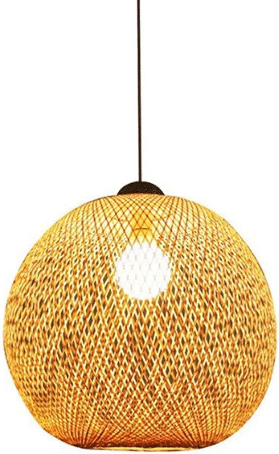 Audara-16in Bamboo Woven Pendant Light Bohemian Wabi-Sabi Multi-Style Ceiling Light Fixture Retro Lamp Suitable for Bedrooms, Hotels, Study Rooms, Dining Areas, Entryways, and More