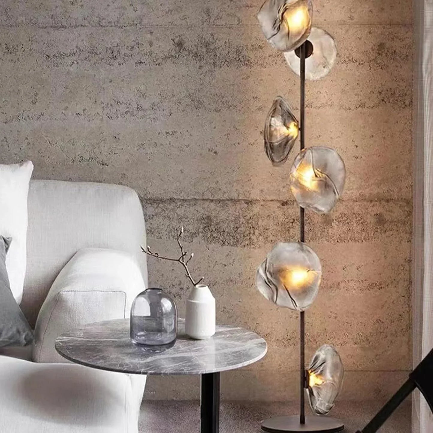 Audara-Italian Light Luxury Corridor Living Room Floor Lamp 3/6 Light Source Simple Bedroom Bedside Standing Lamp Office Backdrop Torchiere Showroom Villa Decoration Lighting Fixture