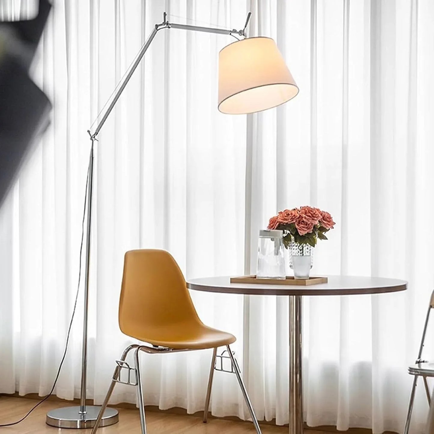 Audara-Creative Adjustable Cantilever Aluminum Floor Lamp 3 Color Dimming E26 Study Office Standing Lamp Showroom Farmhouse B&B Torchiere Restaurant Bedroom Lighting Fixture