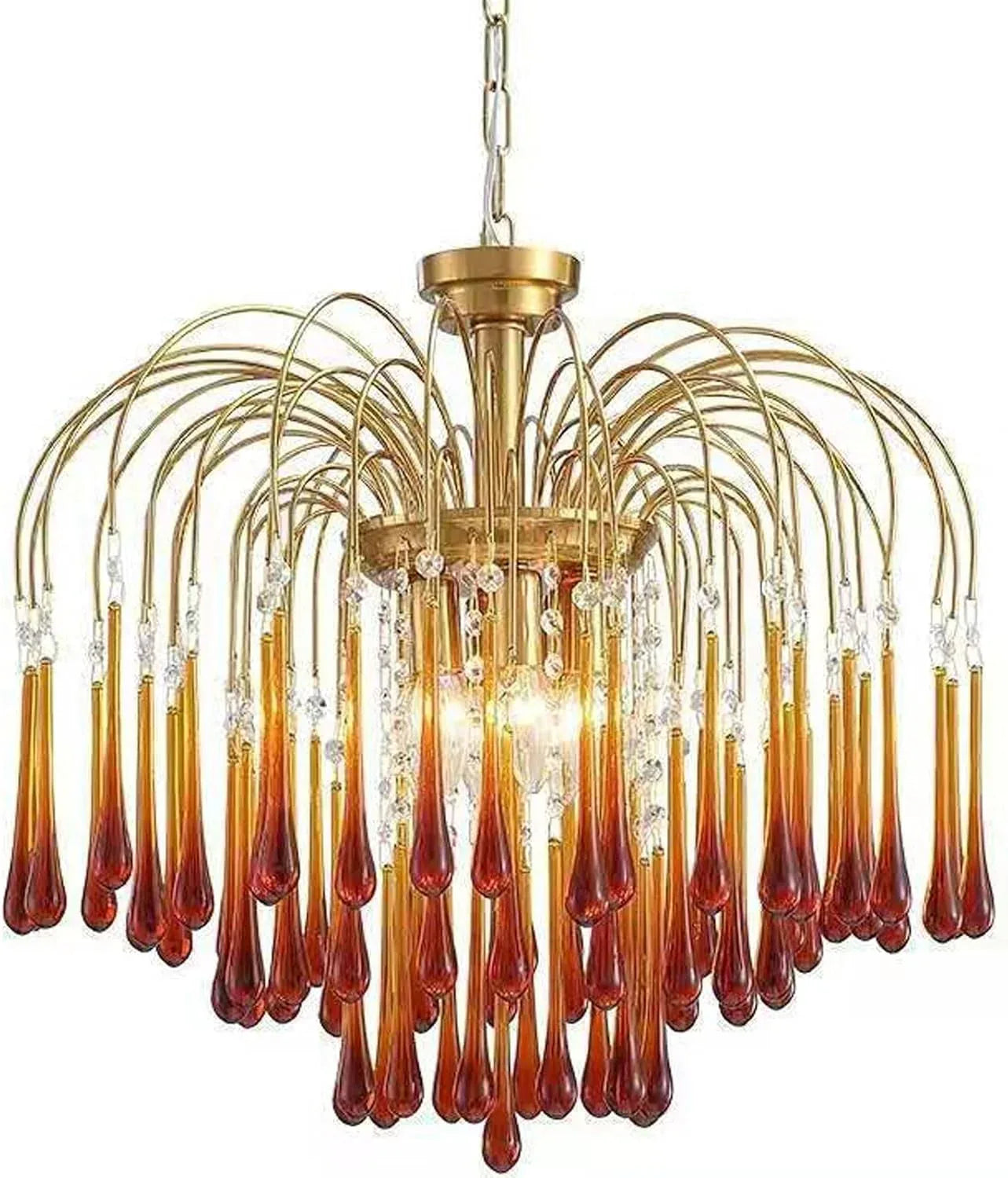 Audara-22-inch Crystal Chandeliers Can Be Installed in Various Spaces Such As Bedrooms, Hotels, and Kitchen Islands. Glass Chandelier for Living Room in Minimalist European Style.