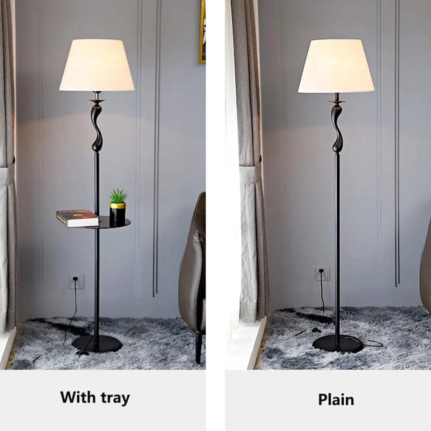 Audara-Creative Study Office Floor Lamp Simple Handmade Fabric Standing Lamp H63” Living Room Sofa Beside Bedroom Bedside Torchiere Farmhouse Club Restaurant Hotel Decoration Lighting Fixture