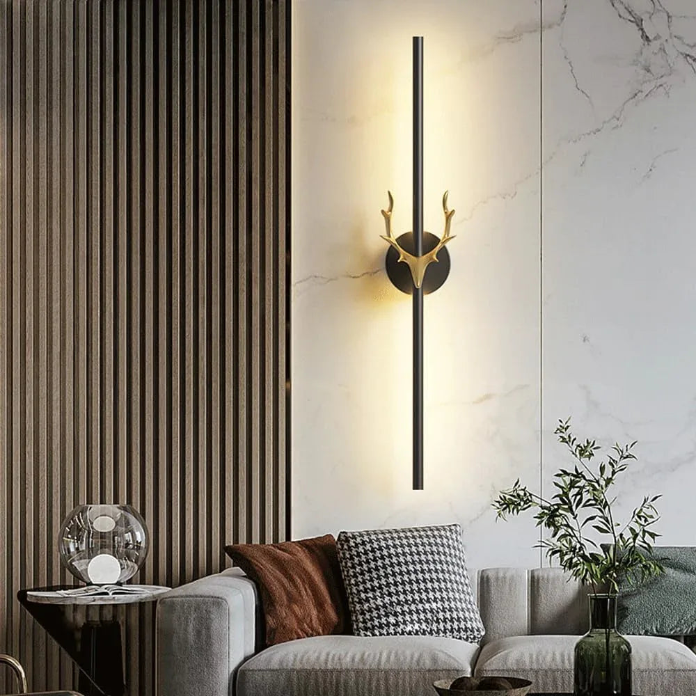 Audara-Simple Modern Long Wall Lamp Creative Antlers Bed Head Wall Lights Living Room Background Wall LED Sconces Living Room Entrance Hall Aisle Mounted Lighting Fixture