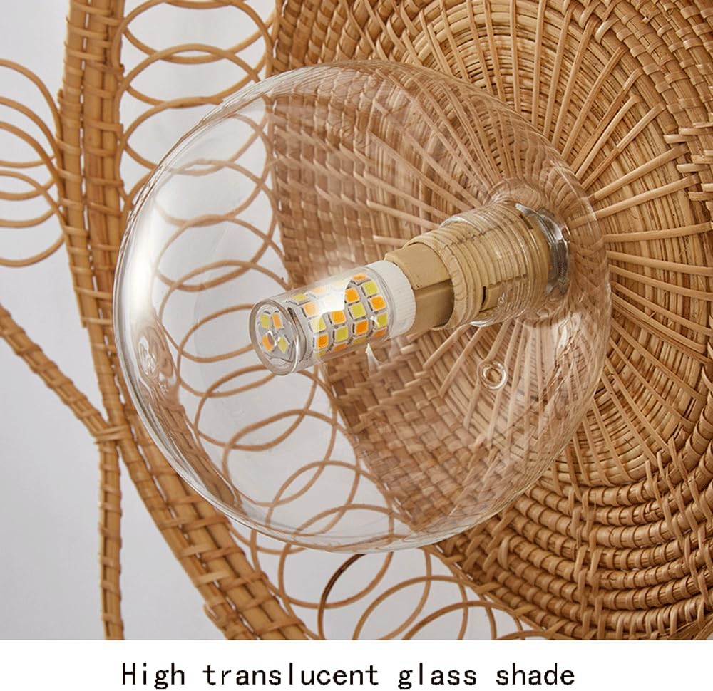 Audara-Original Bamboo Woven Wall Lamp Chinese Bamboo Art Simple Wall Lights Japanese Zen Tea Room Restaurant Sconces Hand Woven 11.42in Art Mounted Lighting Fixture