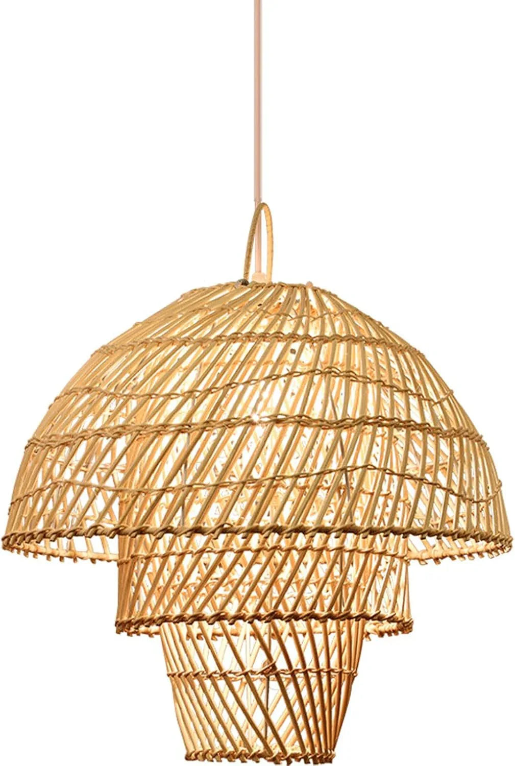 Audara-16-inch Woven Pendant Light Bohemian, Wabi-Sabi, and Multi-Style Ceiling Light Fixture Suitable for Bedrooms, Hotels, Study Rooms, Dining Areas, Entryways, and More Retro Lamp