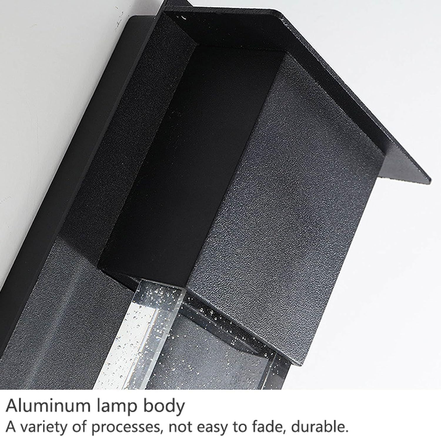 Audara-Black 13.8-inch Outdoor Wall Light LED Crystal Glass Wall Sconces Porch, Hallway, Living Room Wall Lamp Modern Minimalist Wall Mount Light Fixture