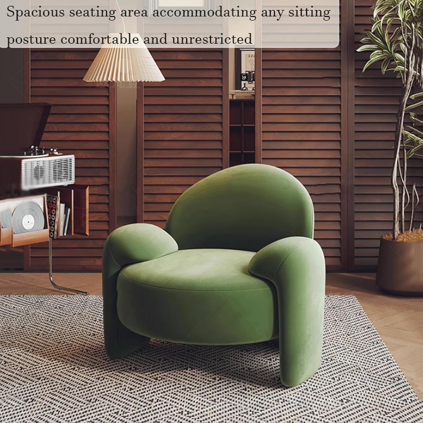 Audara-Creative Green Velvet Single Sofa Chair 29 Inch Home Leisure Backrest Armrest Sofa Reception Negotiation Chair Suitable for Beauty Salons, Offices, Hotels