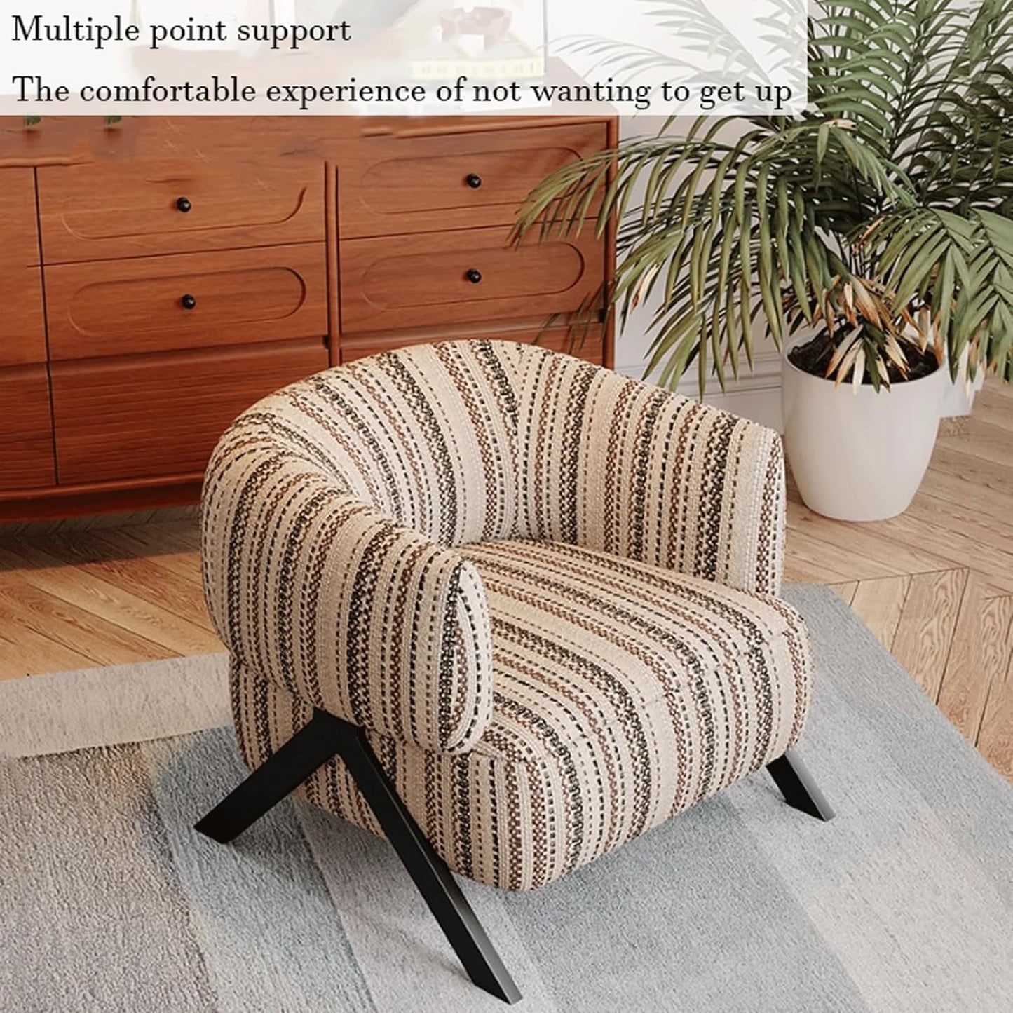 Audara-Single Person Velvet Casual Memory Foam Chair 30 Inch High-end Wingback Chair, Designed for Lazy People, with A Carbon Steel Base, Suitable for Balconies, Living Rooms, and Offices