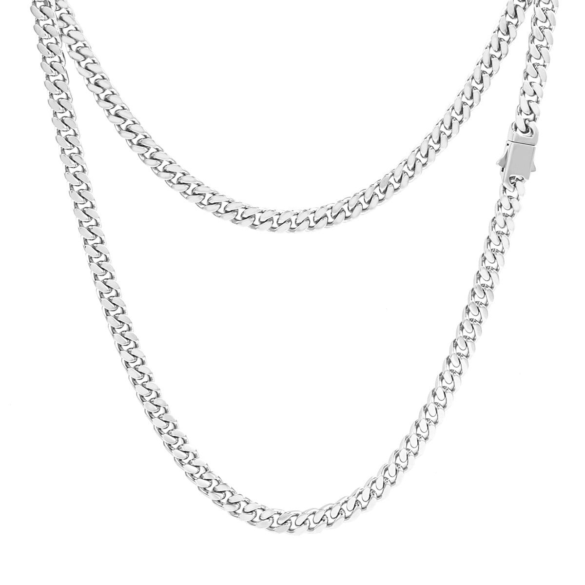 Audara – European and American Hip-Hop Style Stainless Steel Miami Cuban Chain Necklace/Bracelet | Unisex, Water-Resistant, Fade-Resistant Chunky Chain | Available in Multiple Widths and Lengths (5mm/7mm/9mm)