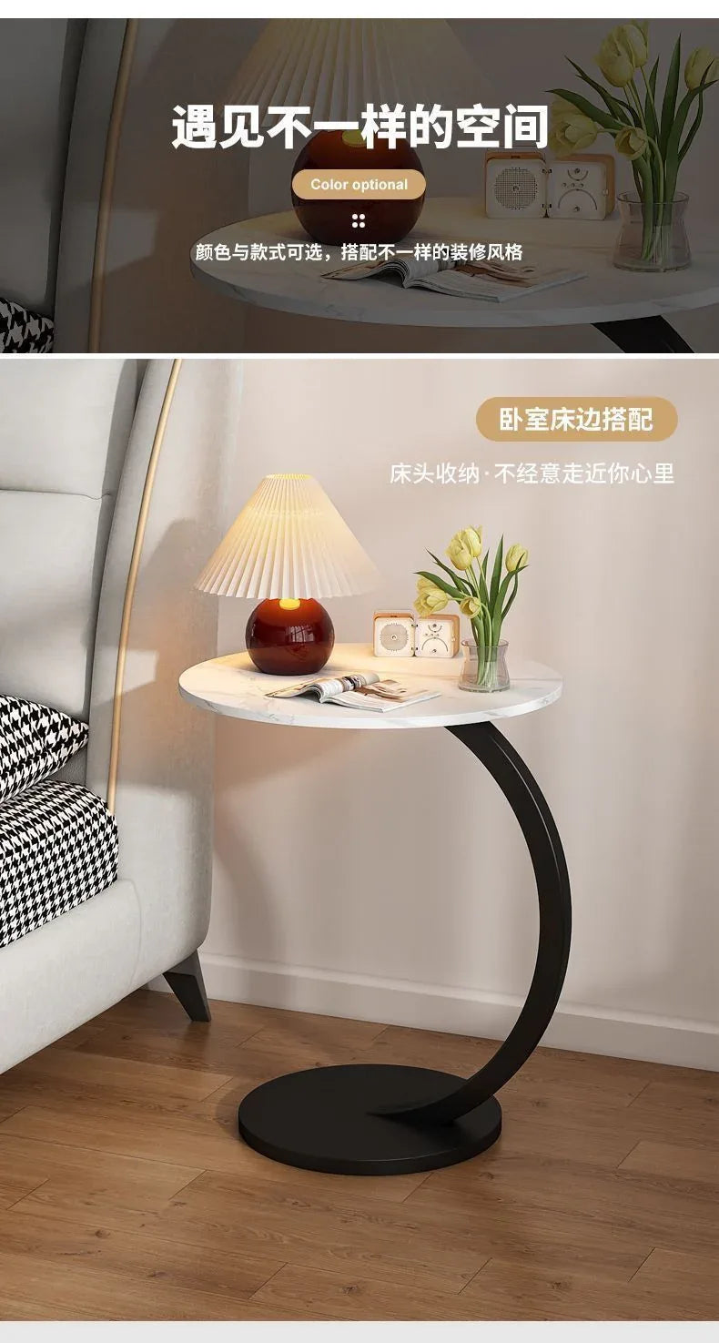 Audara-客厅沙发边几卧室床头茶几网红双层置物架简约圆形角几床边小桌子