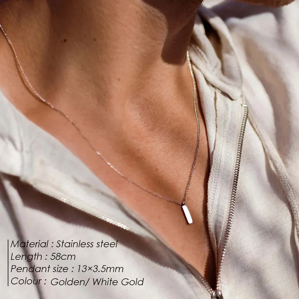 Audara – European and American-style affordable luxury titanium steel Cuban chain necklace | 316L stainless steel with PVD vacuum plating for colourfastness | Unisex minimalist-style collarbone chain (gold/silver)