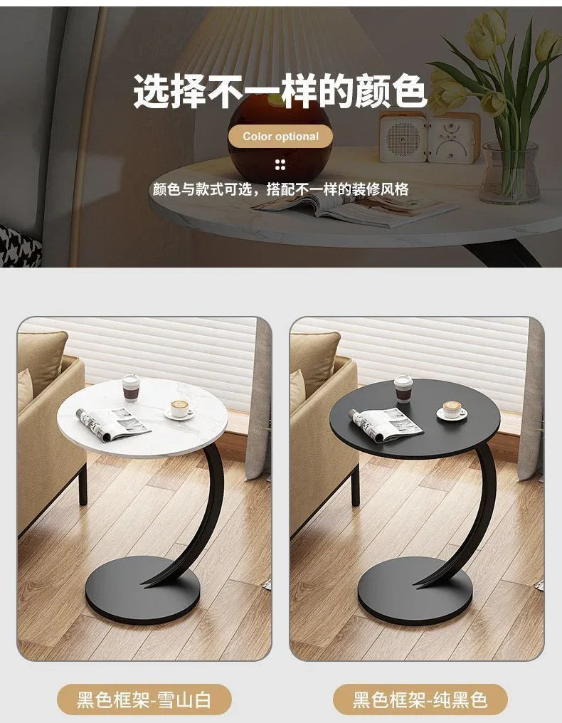 Audara-客厅沙发边几卧室床头茶几网红双层置物架简约圆形角几床边小桌子